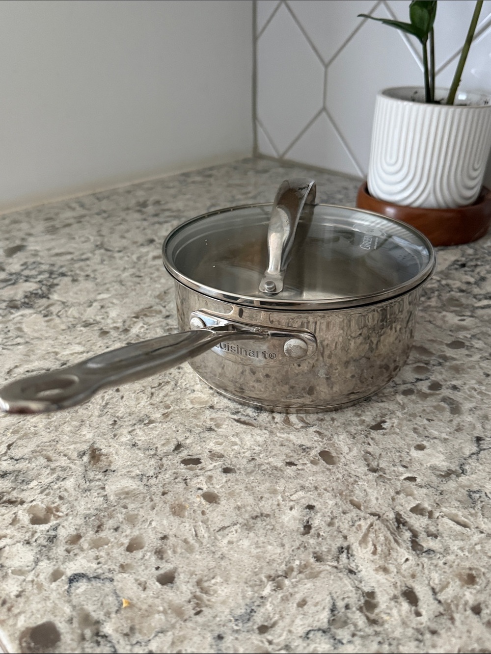 Cuisinart Stainless Steel Saucepan with Glass Lid - Silver 1.5 Quart